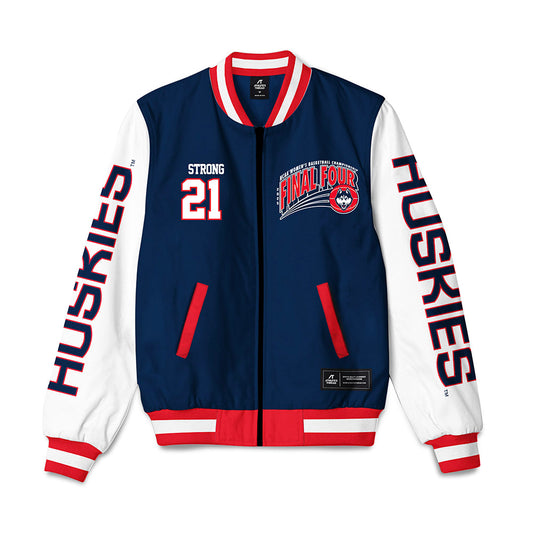 UConn - NCAA Women's Basketball : Sarah Strong - NCAA® March Madness® Final 4 Bomber Jacket-0
