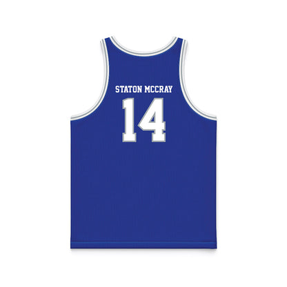 Seton Hall - NCAA Men's Basketball : AJ Staton McCray - Blue Basketball Jersey-1
