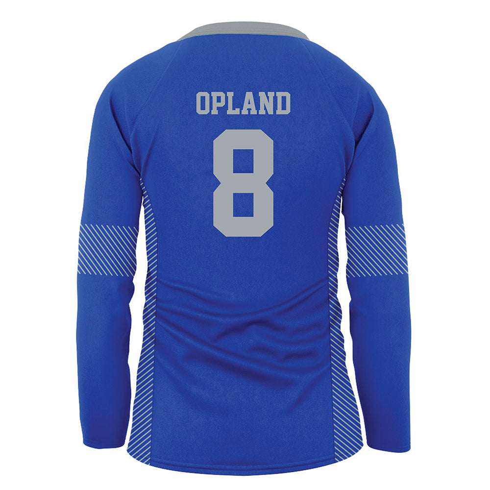 Seton Hall - NCAA Women's Volleyball : Alexis Opland - Blue Volleyball Jersey-1