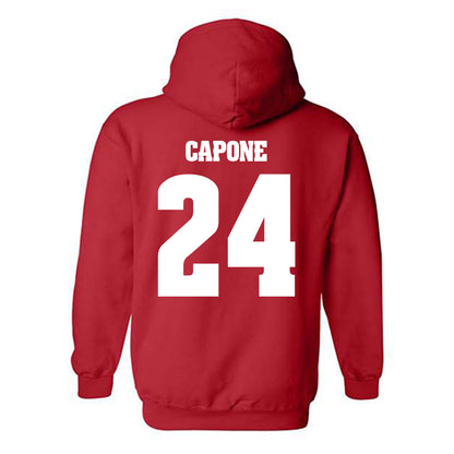 Wisconsin - NCAA Men's Soccer : Caleb Capone - Classic Shersey Hooded Sweatshirt-1