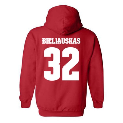 Wisconsin - NCAA Men's Basketball : Aleksas Bieliauskas - Classic Shersey Hooded Sweatshirt-1