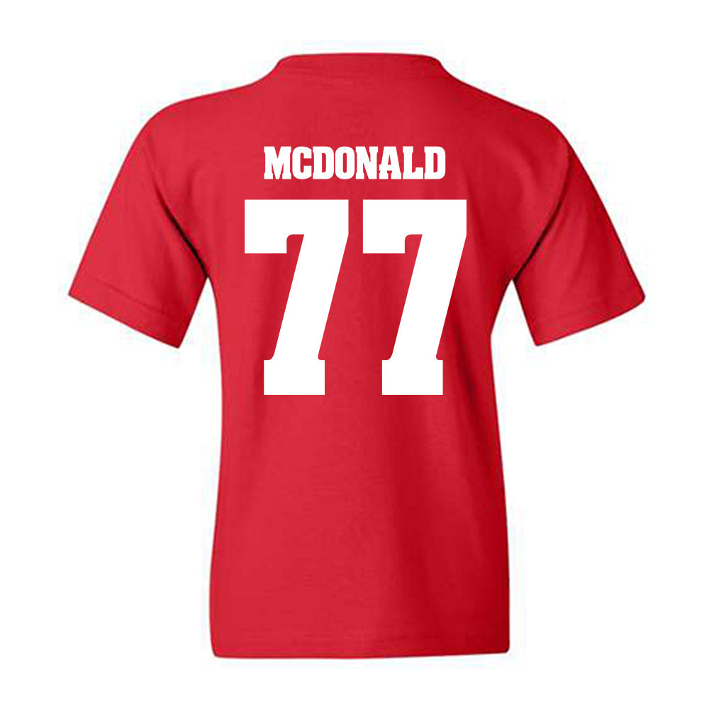 Wisconsin - NCAA Football : Will McDonald - Classic Shersey Youth T-Shirt-1
