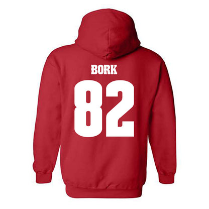 Wisconsin - NCAA Football : Emmett Bork - Classic Shersey Hooded Sweatshirt-1