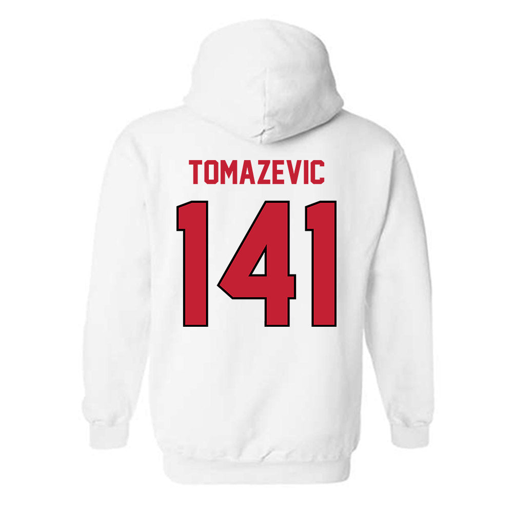 Wisconsin - NCAA Wrestling : Peter Tomazevic - Classic Shersey Hooded Sweatshirt-1