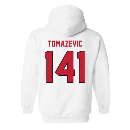 Wisconsin - NCAA Wrestling : Peter Tomazevic - Classic Shersey Hooded Sweatshirt-1