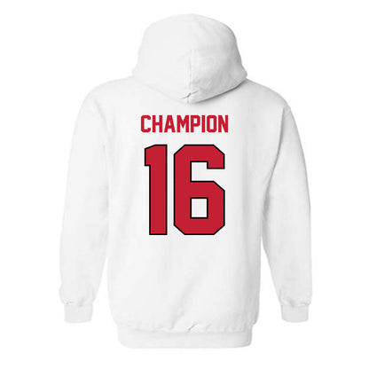 Wisconsin - NCAA Women's Volleyball : Decelise Champion - Classic Shersey Hooded Sweatshirt-1