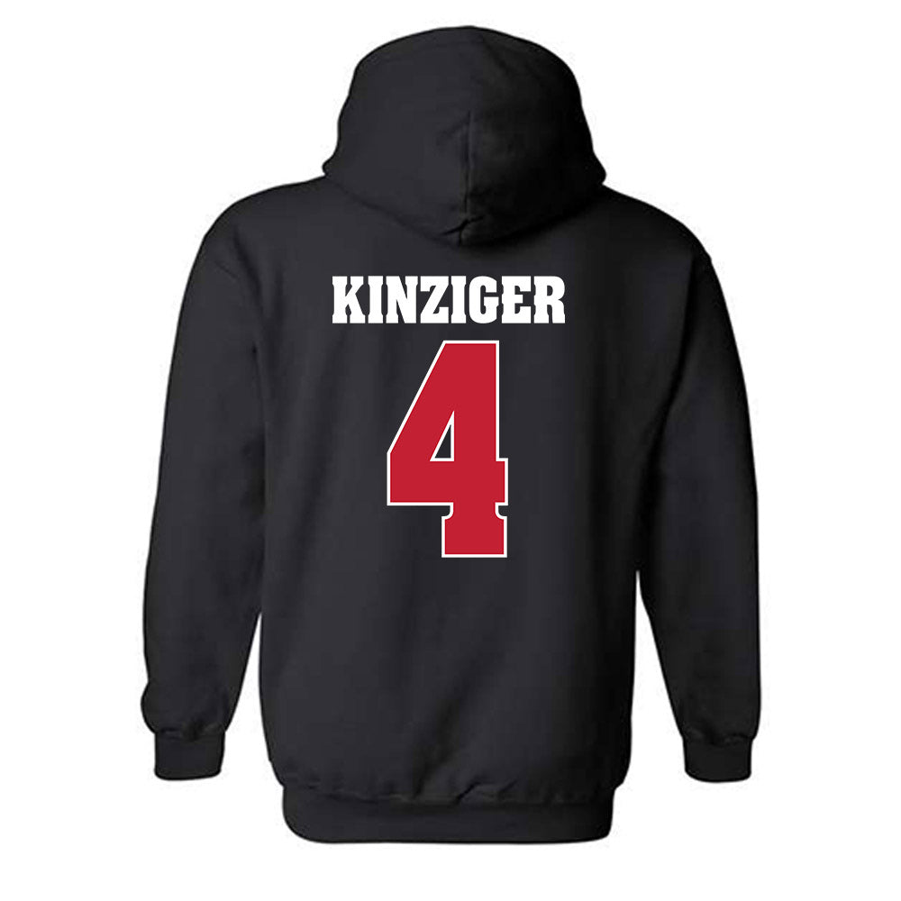 Wisconsin - NCAA Men's Basketball : Zach Kinziger - Classic Shersey Hooded Sweatshirt-1