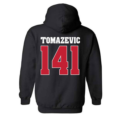 Wisconsin - NCAA Wrestling : Peter Tomazevic - Classic Shersey Hooded Sweatshirt-1