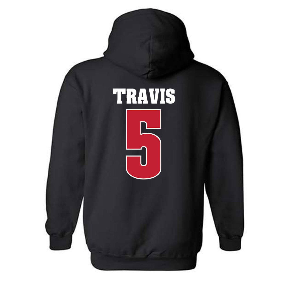 Wisconsin - NCAA Women's Volleyball : Eva Travis - Classic Shersey Hooded Sweatshirt-1