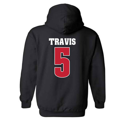 Wisconsin - NCAA Women's Volleyball : Eva Travis - Classic Shersey Hooded Sweatshirt-1