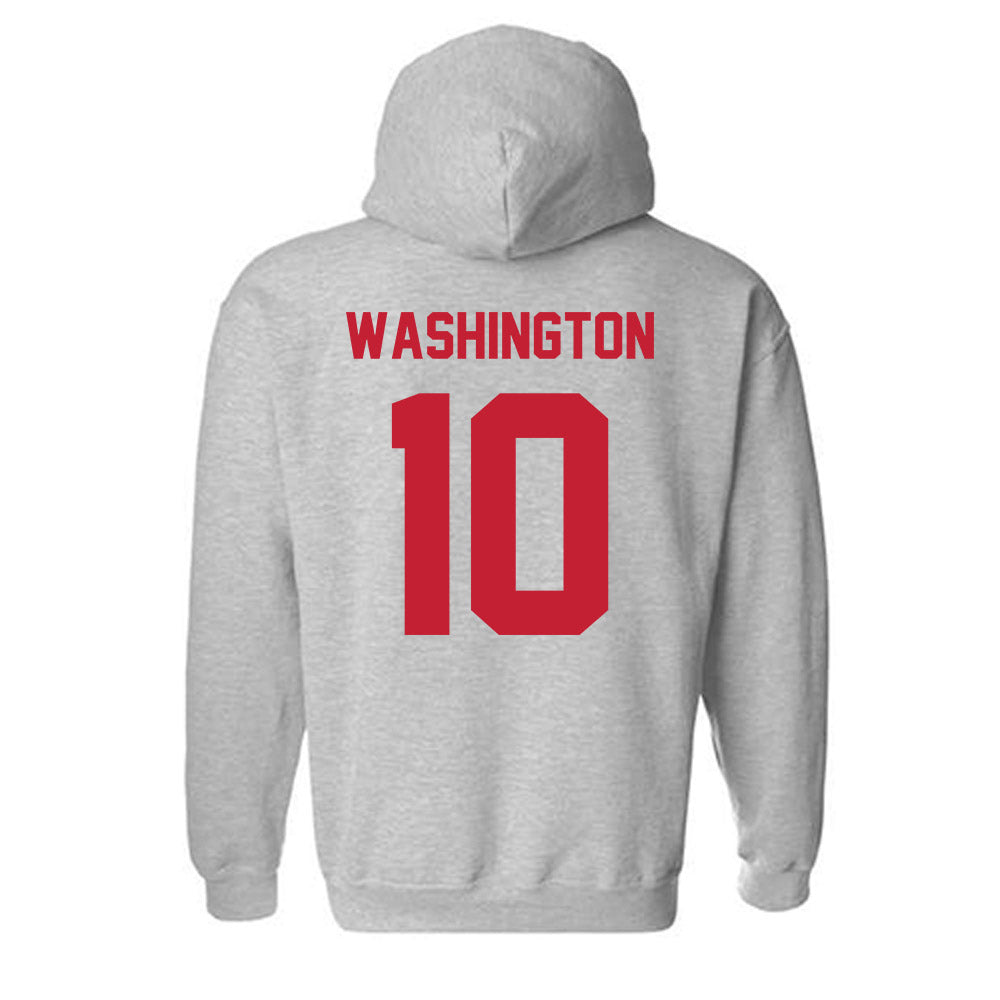 Wisconsin - NCAA Football : Jahmare Washington - Classic Shersey Hooded Sweatshirt-1