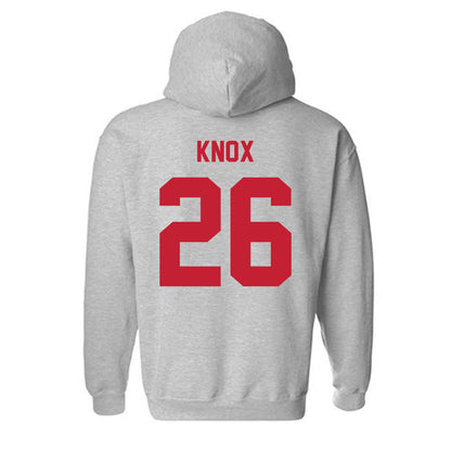 Wisconsin - NCAA Men's Ice Hockey : Weston Knox - Classic Shersey Hooded Sweatshirt-1