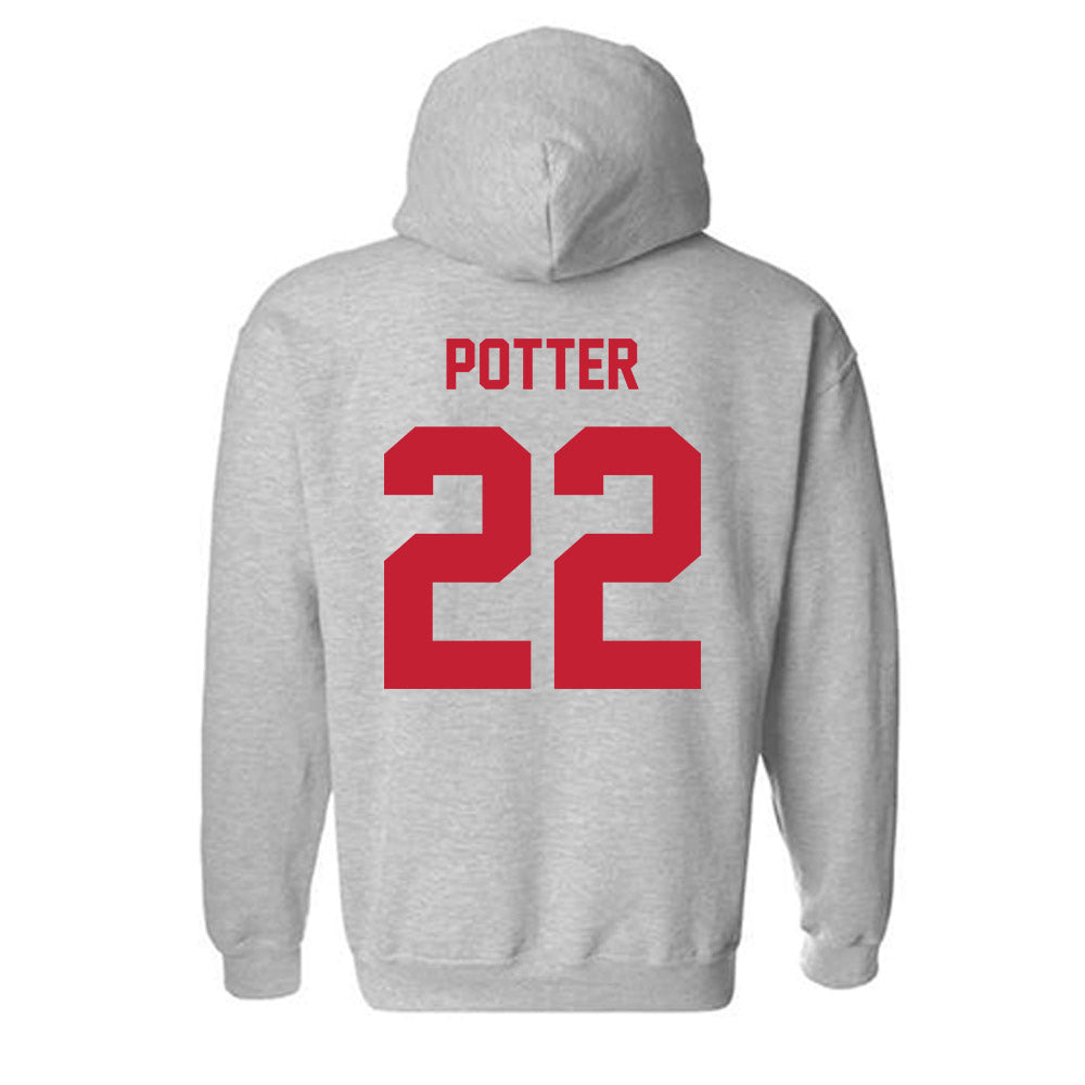 Wisconsin - NCAA Women's Ice Hockey : Laney Potter - Classic Shersey Hooded Sweatshirt-1
