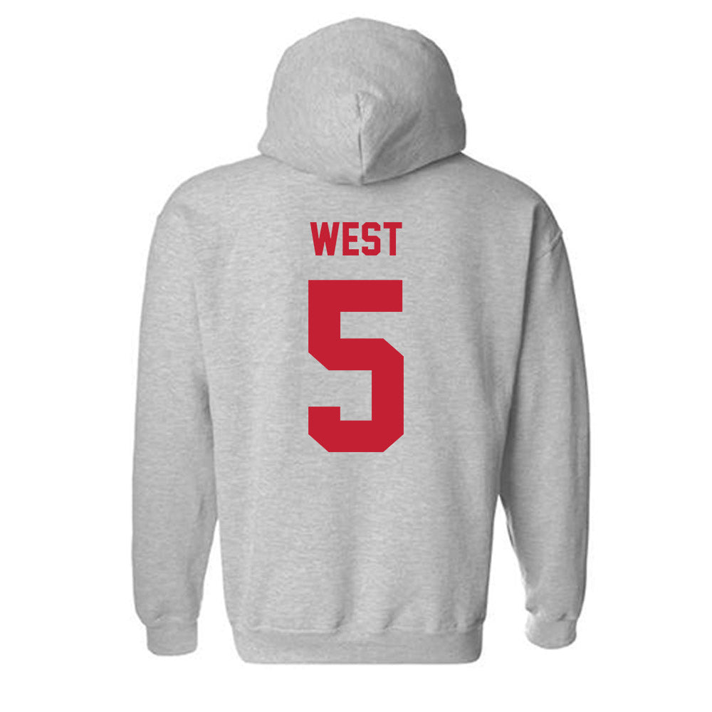 Wisconsin - NCAA Football : Bryce West - Classic Shersey Hooded Sweatshirt-1