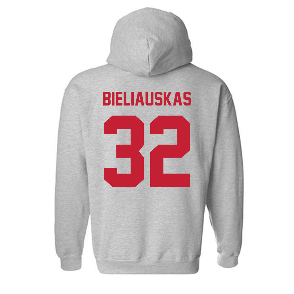 Wisconsin - NCAA Men's Basketball : Aleksas Bieliauskas - Classic Shersey Hooded Sweatshirt-1