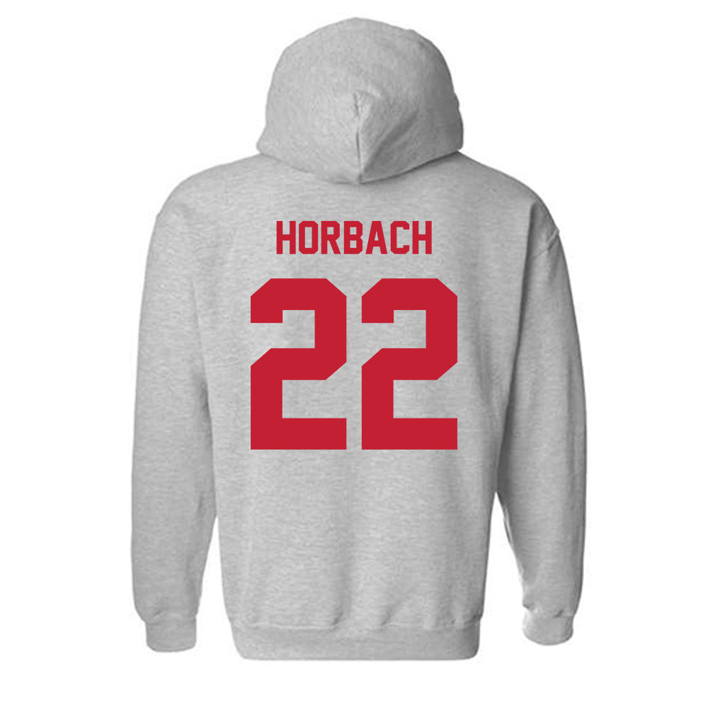 Wisconsin - NCAA Men's Ice Hockey : Jack Horbach - Classic Shersey Hooded Sweatshirt-1