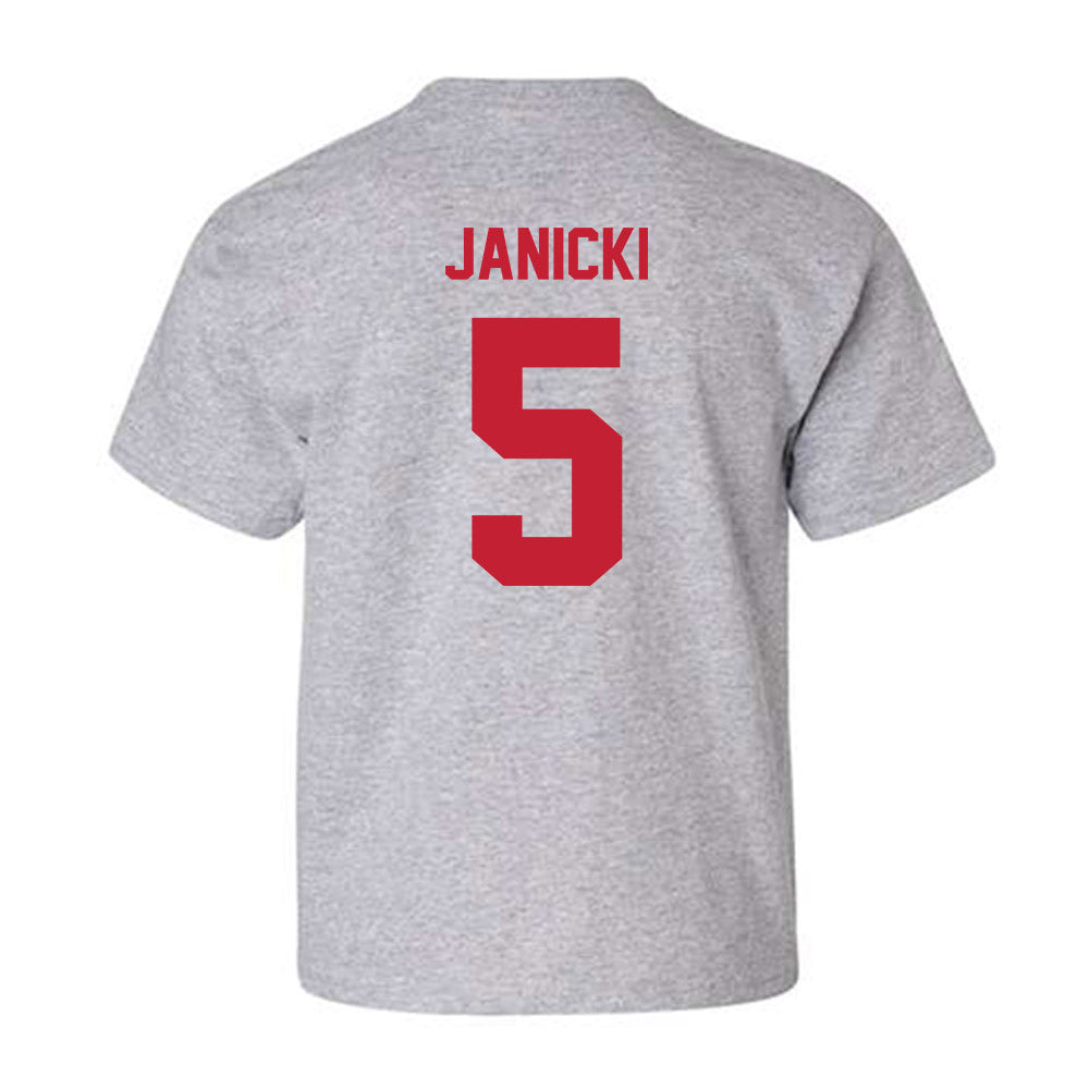 Wisconsin - NCAA Men's Basketball : Jack Janicki - Classic Shersey Youth T-Shirt-1