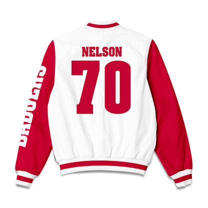 Wisconsin - NCAA Football : Barrett Nelson - Bomber Jacket-1