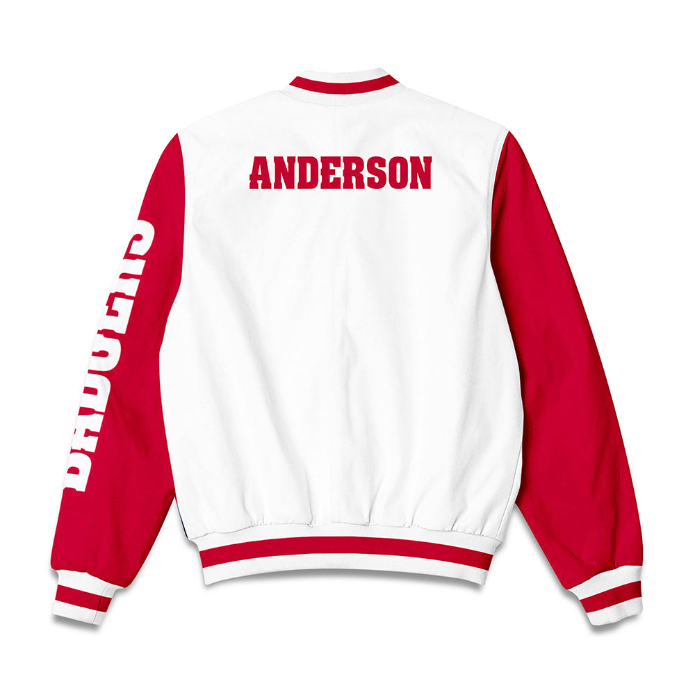 Wisconsin - NCAA Football : Jacob Anderson - Bomber Jacket-1