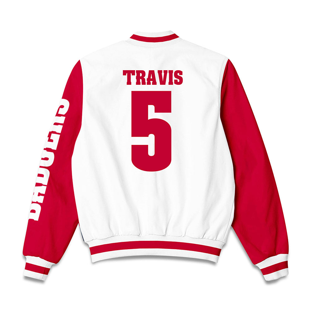 Wisconsin - NCAA Women's Volleyball : Eva Travis - Bomber Jacket-1