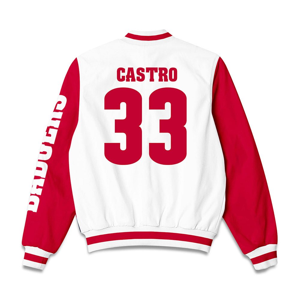 Wisconsin - NCAA Men's Ice Hockey : Anton castro - Bomber Jacket-1