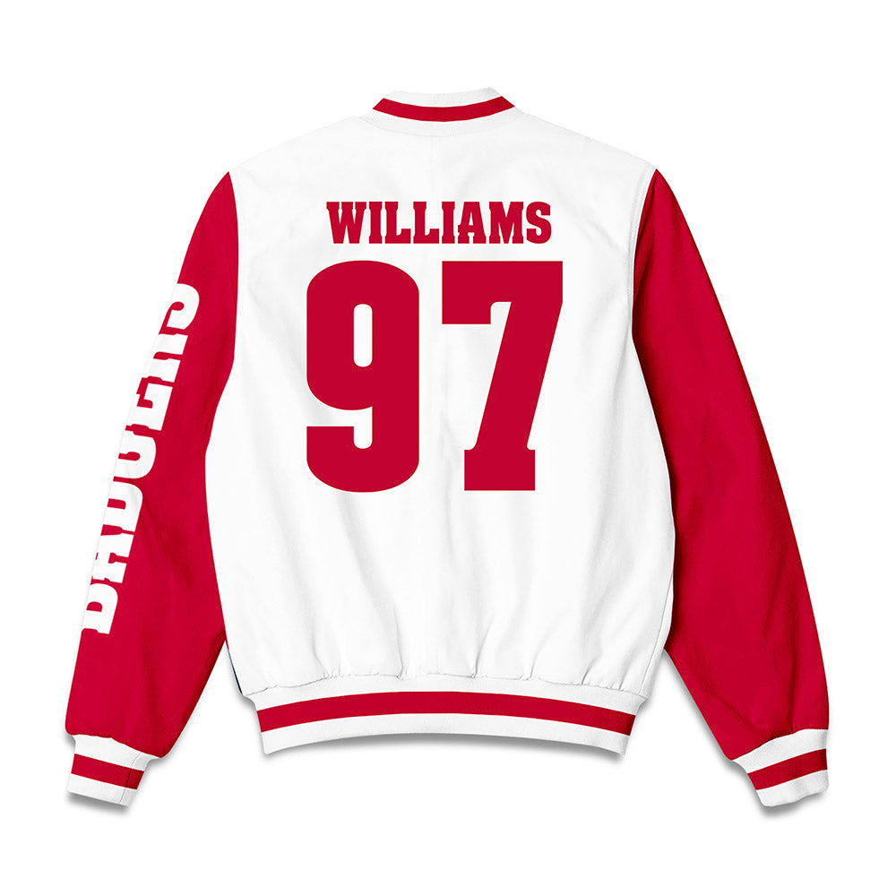 Wisconsin - NCAA Football : jaylen williams - Bomber Jacket-1