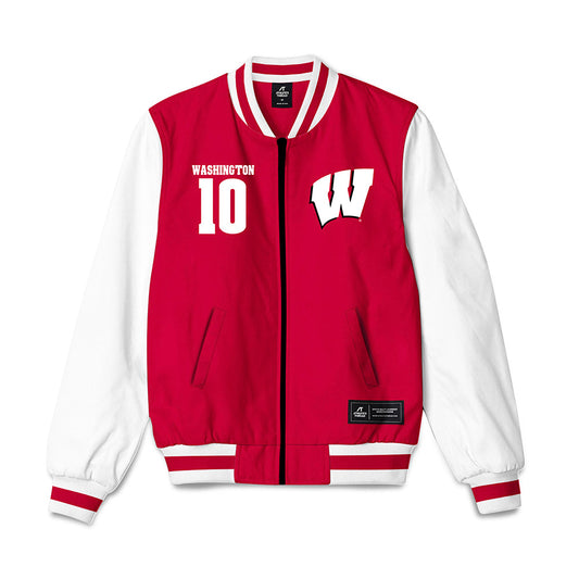 Wisconsin - NCAA Football : Jahmare Washington - Bomber Jacket-0