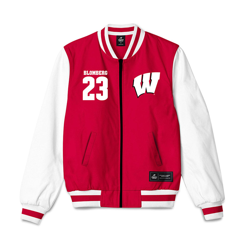 Wisconsin - NCAA Softball : Hilary Blomberg - Bomber Jacket-0