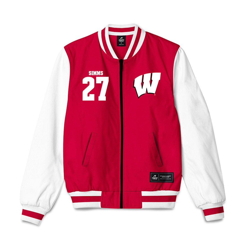 Wisconsin - NCAA Women's Ice Hockey : Kirsten Simms - Bomber Jacket-0
