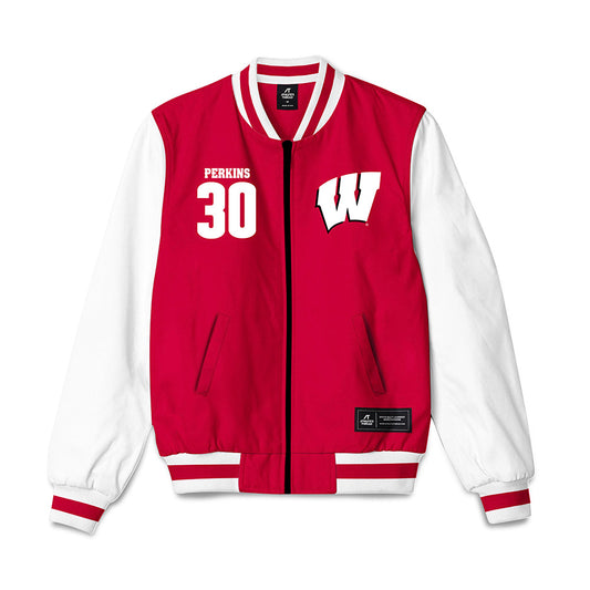 Wisconsin - NCAA Football : Charles Perkins - Bomber Jacket-0