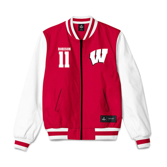 Wisconsin - NCAA Men's Basketball : Jack Robison - Bomber Jacket-0
