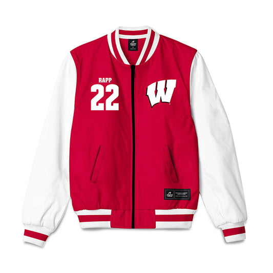 Wisconsin - NCAA Men's Basketball : Austin Rapp - Bomber Jacket-0