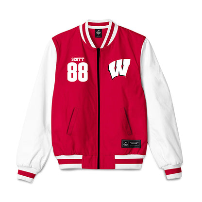 Wisconsin - NCAA Women's Volleyball : Kymora Scott - Bomber Jacket-0