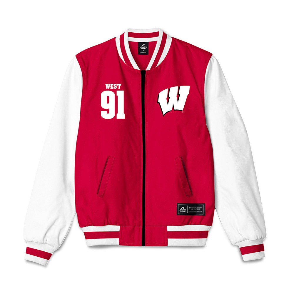 Wisconsin - NCAA Football : Sean West - Bomber Jacket-0
