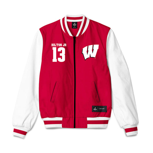 Wisconsin - NCAA Football : Eugene Hilton Jr - Bomber Jacket-0