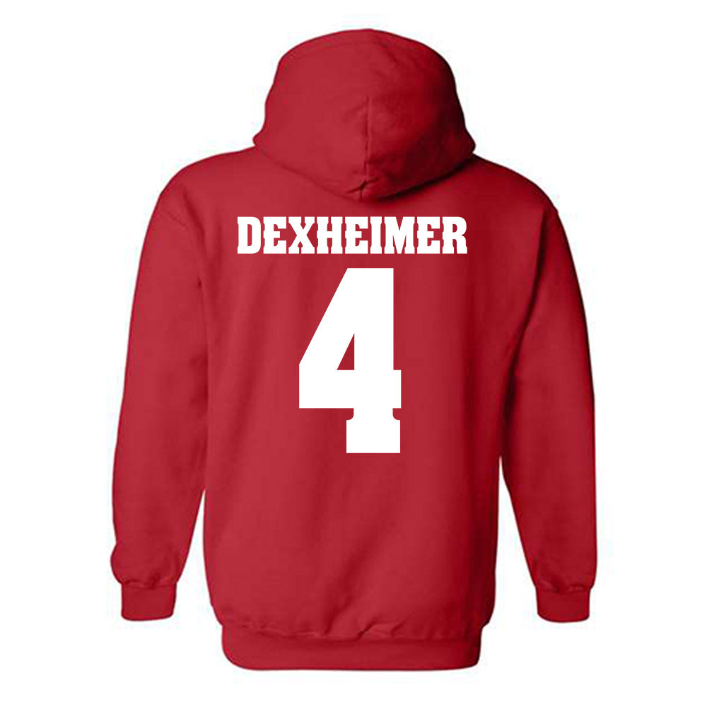 Wisconsin - NCAA Men's Ice Hockey : Ben Dexheimer - Classic Shersey Hooded Sweatshirt-1