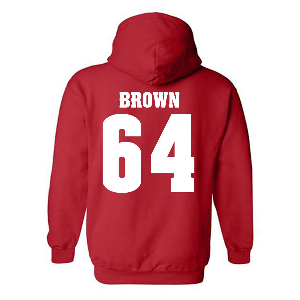 Wisconsin - NCAA Football : Evan Brown - Classic Shersey Hooded Sweatshirt-1