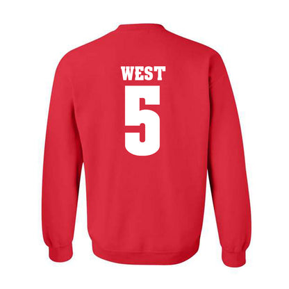 Wisconsin - NCAA Football : Bryce West - Classic Shersey Crewneck Sweatshirt-1