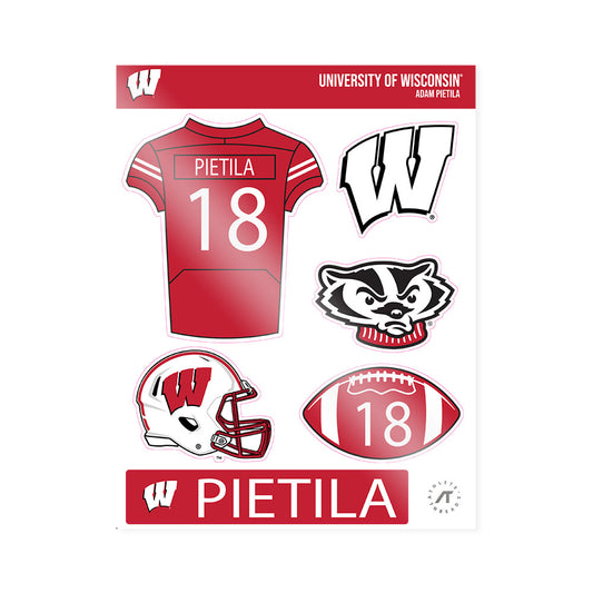 Wisconsin - NCAA Men's Ice Hockey : Adam Pietila - Sticker Sheet-0