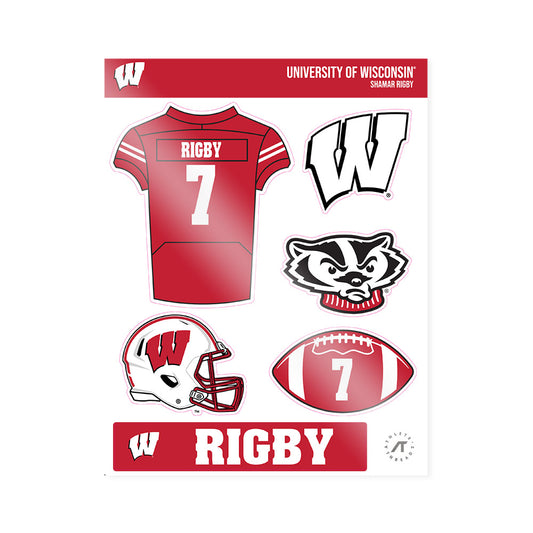 Wisconsin - NCAA Football : Shamar Rigby - Sticker Sheet-0