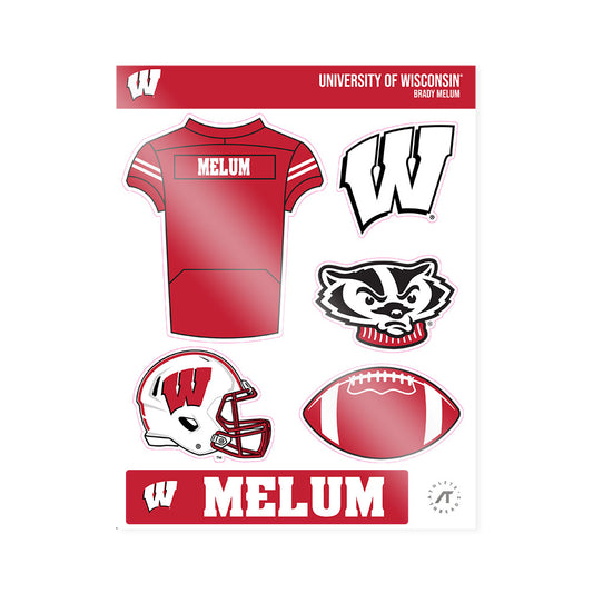 Wisconsin - NCAA Football : Brady Melum - Sticker Sheet-0