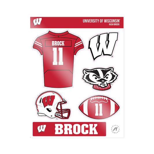 Wisconsin - NCAA Football : Kash Brock - Sticker Sheet-0