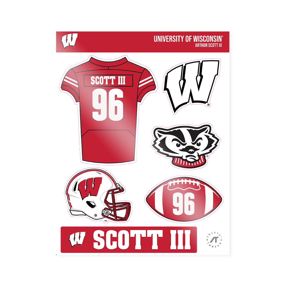 Wisconsin - NCAA Football : Arthur Scott III - Sticker Sheet-0
