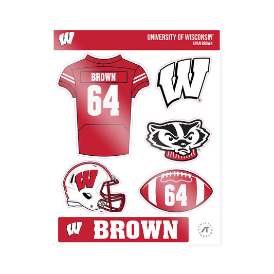 Wisconsin - NCAA Football : Evan Brown - Sticker Sheet-0