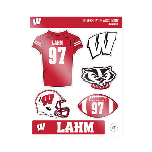 Wisconsin - NCAA Football : Gavin Lahm - Sticker Sheet-0