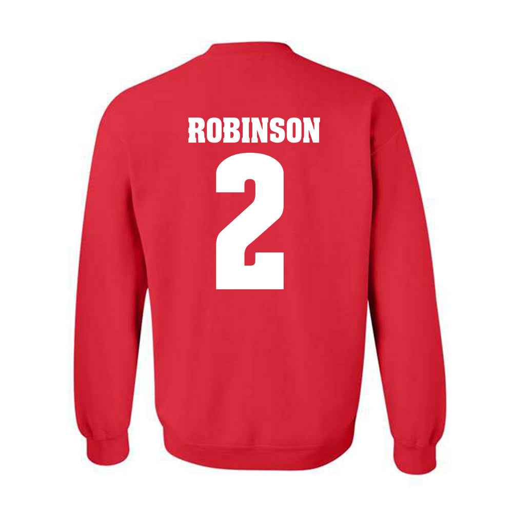Wisconsin - NCAA Football : Javan Robinson - Sports Shersey Crewneck Sweatshirt-1