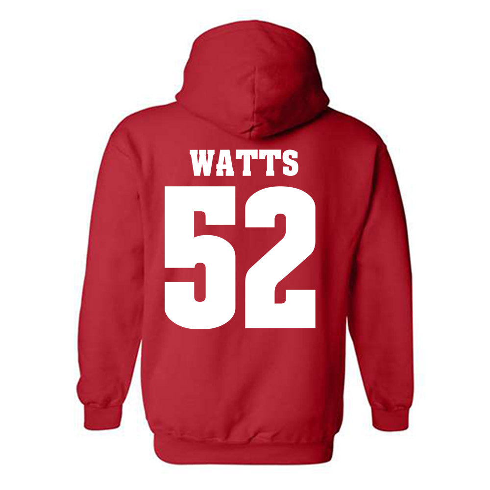 Wisconsin - NCAA Football : Hardy Watts - Sports Shersey Hooded Sweatshirt-1