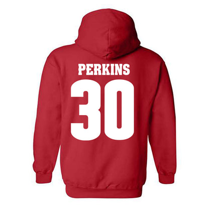 Wisconsin - NCAA Football : Charles Perkins - Sports Shersey Hooded Sweatshirt-1