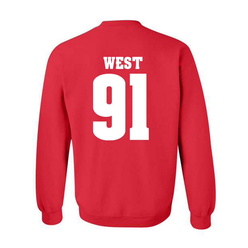 Wisconsin - NCAA Football : Sean West - Sports Shersey Crewneck Sweatshirt-1