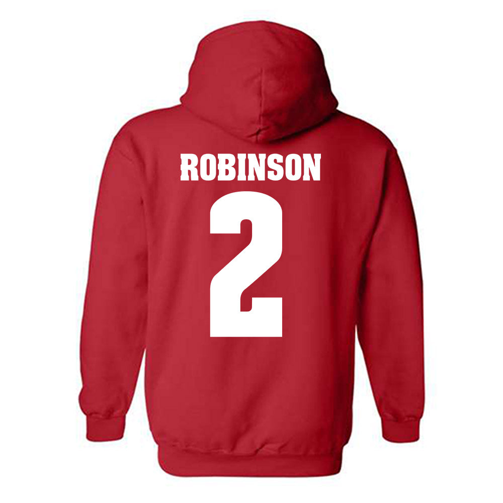 Wisconsin - NCAA Football : Javan Robinson - Sports Shersey Hooded Sweatshirt-1